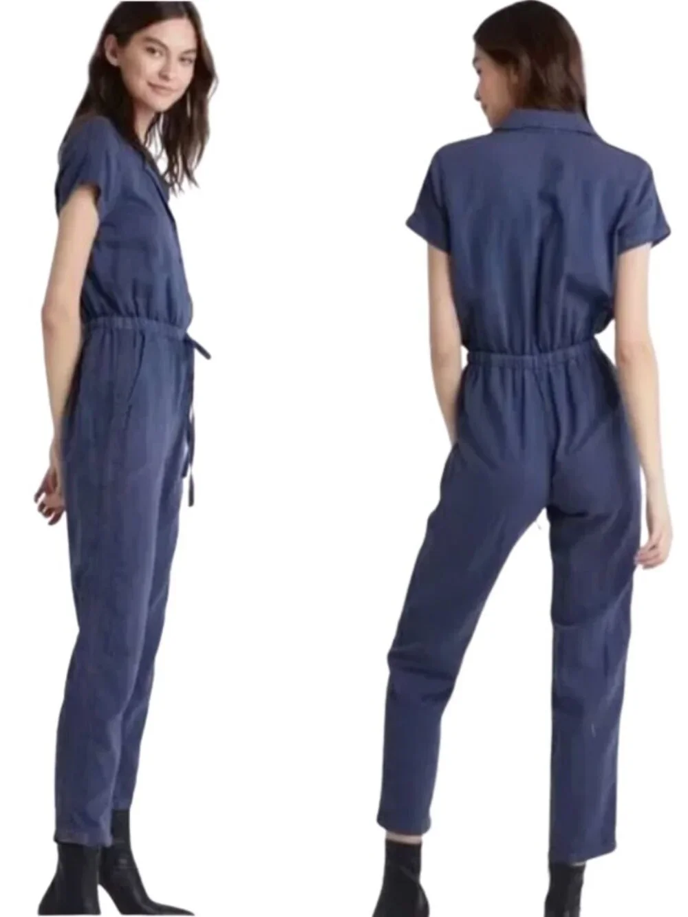 Bella Dahl | Linen Blend Short Sleeve Utility Jumpsuit
